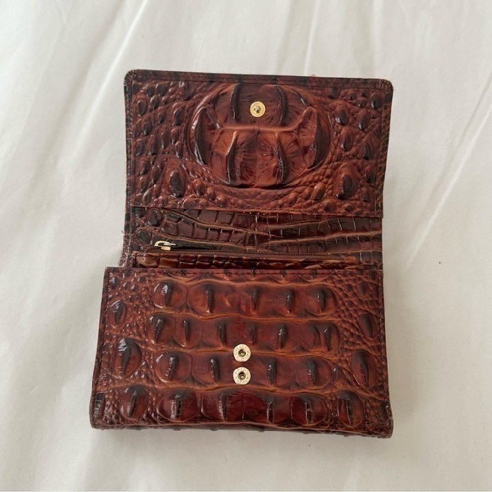 Brahmin Cordelia Brown‎ Pecan Melbourne Croc Embossed Wallet - Picture 6 of 16